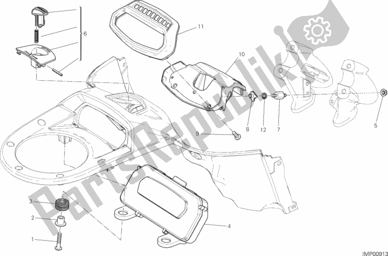 All parts for the Instrument Panel of the Ducati Diavel Carbon FL USA 1200 2015